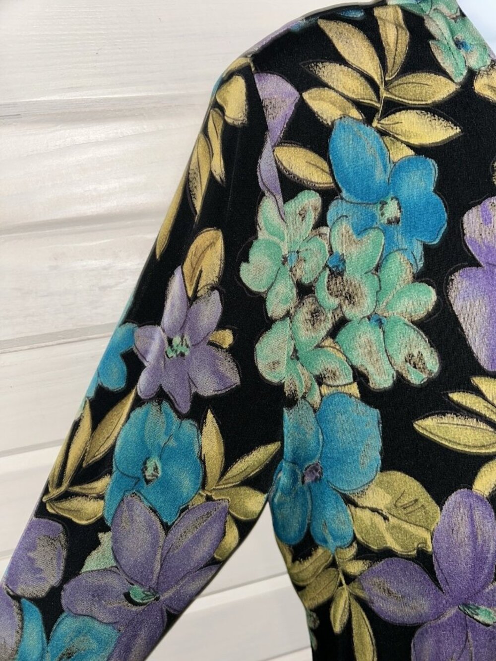 VTG NWT Ronni Nicole Sz LARGE Tropical Floral Open Front Jacket Cardigan TRAVEL - Picture 3 of 11